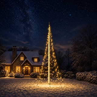 Xmas Starlight® Xmas Starlight® | 6 meter vlaggenmast-kerstboom | 1000 LED-lampjes | Warm wit | inclusief timer