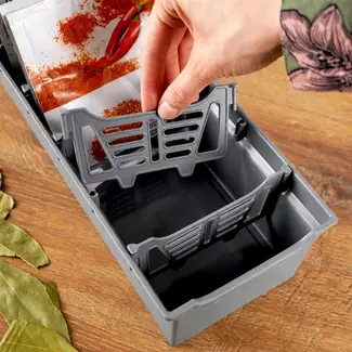Grey spice organizer 6 compartments