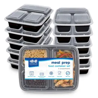 3-compartment meal prep containers 975 ml