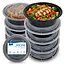Herbruikbare ronde meal prep bakjes met 1 vak – set van 10