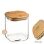 Eckiges Glas-Vorratsglas mit Bambusdeckel – 800 ml