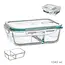 Glas-Lunchbox mit 2 Fächern und BPA-freiem hermetischem Klickdeckel – 1040 ml