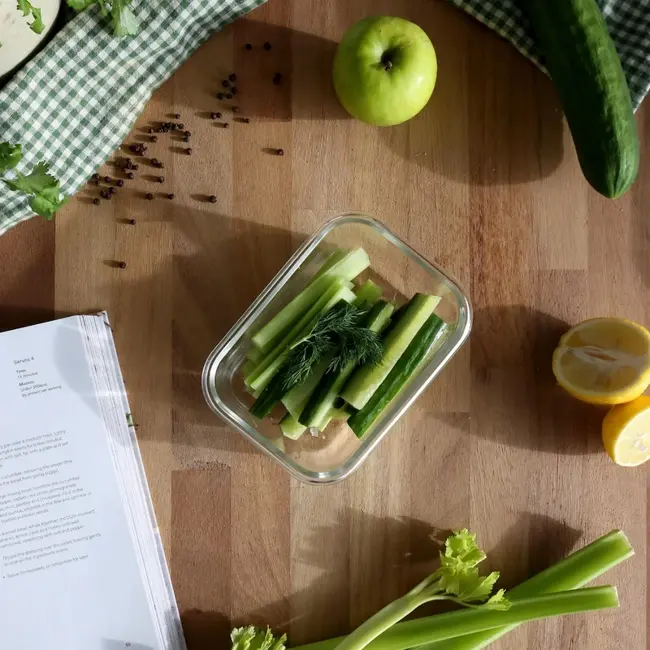 Glas-Meal-Prep-Behälter mit Klickdeckel – 640 ml