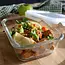 Glass meal prep container with clip-top lid – 1 litre