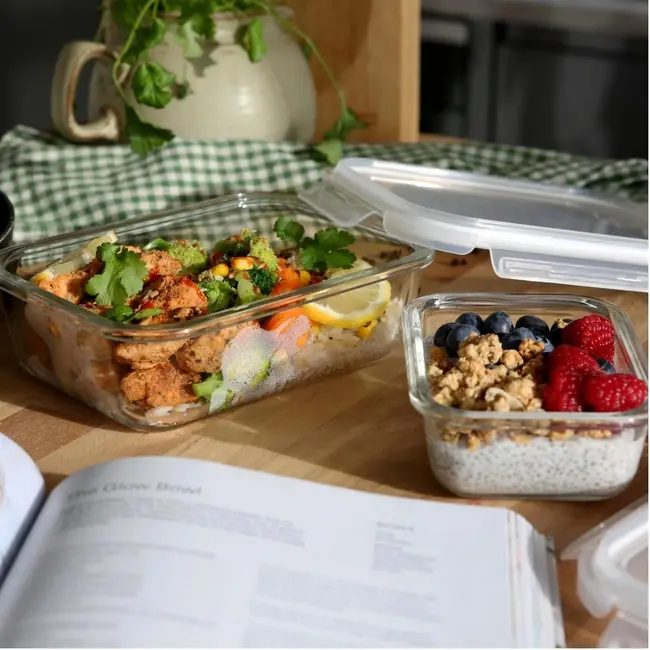 10-delige glazen meal prep set met klikdeksels