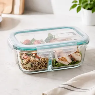 Glazen lunchbox 2-vaks 630 ml