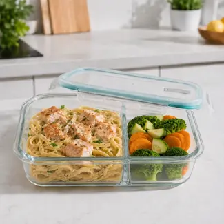 Glazen lunchbox 2-vaks 1040 ml