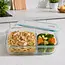 Glass lunchbox with 2 compartments and BPA-free hermetic clip lid – 1040 ml