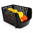 Zwarte groente- en fruitbak met perforatie – 29 x 21 x 16 cm