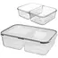 Kunststoff-Lunchbox mit 2 Fächern und Dichtung – 2 Liter