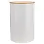 Witte metalen voorraadpot met bamboedeksel – 800 ml