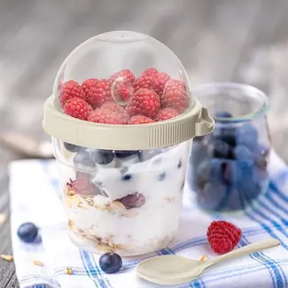 Yoghurtbeker met lepel 400 ml