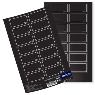 Self-adhesive black labels 28 pcs