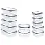 12-piece plastic food storage container set with clip-top lids