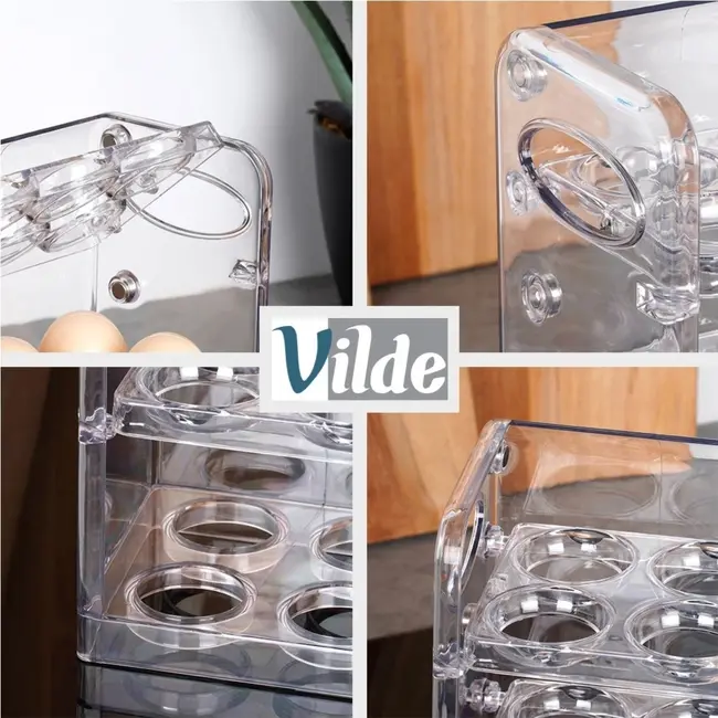 Transparent egg holder for 36 eggs with 3 levels