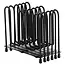 Ausziehbarer Metall-Deckel- und Tellerorganizer schwarz – 8 bis 74 cm