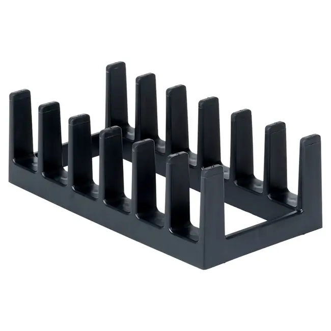 Black plastic lid and plate organizer – 28 x 15 x 9 cm