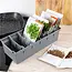 Grijze kruiden en specerijen organizer met 6 vakken – 30 x 13 x 8 cm