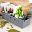 Grey herb and spice organizer with 6 compartments – 30 x 13 x 8 cm
