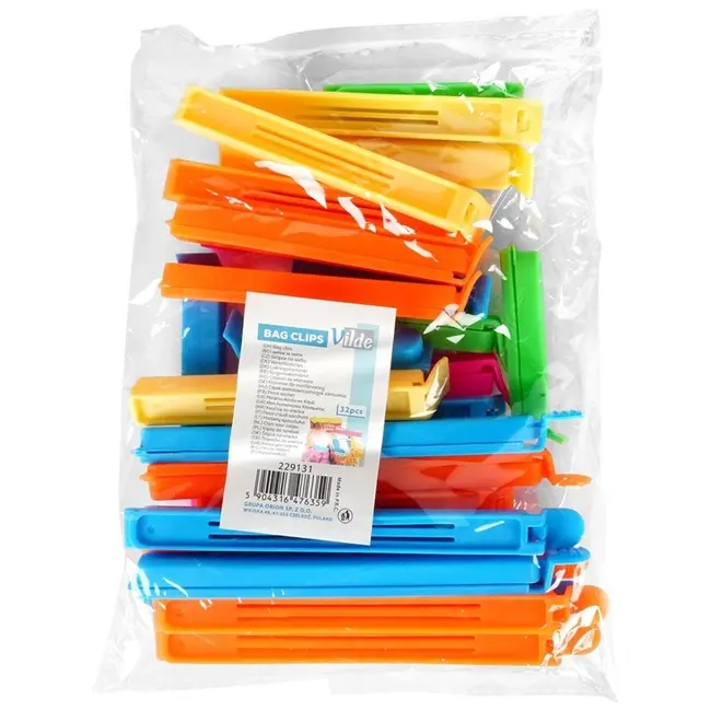 Kunststoff-Beutelclips Set 32 Stück – 4 Größen