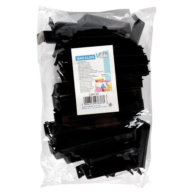 Zwarte kunststof zaksluiters set 40 stuks – 2 formaten