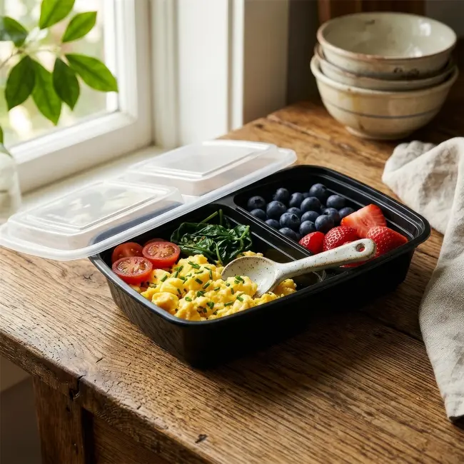 Wiederverwendbare Meal-Prep-Boxen mit 2 Fächern – 10er-Set