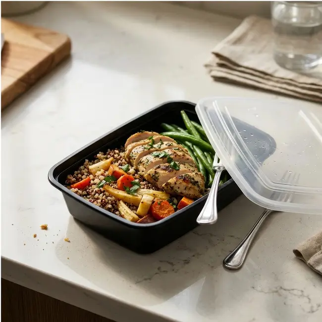 Reusable 1-compartment meal prep containers – set of 10