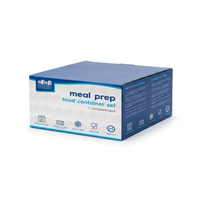 Herbruikbare ronde meal prep bakjes met 1 vak – set van 10
