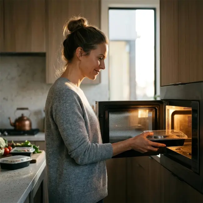 Herbruikbare ronde meal prep bakjes met 1 vak – set van 10