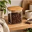 Square glass storage jar with bamboo lid – 800 ml