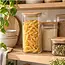 Square glass storage jar with bamboo lid – 1500 ml