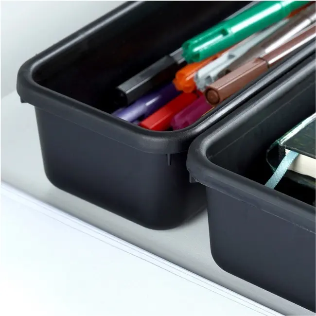 Schwarzer modularer Schubladen-Organizer mit 8 Boxen