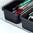 Schwarzer modularer Schubladen-Organizer mit 8 Boxen