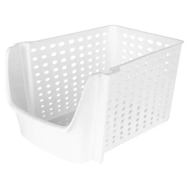 Witte groente- en fruitbak met perforatie – 29 x 21 x 16 cm