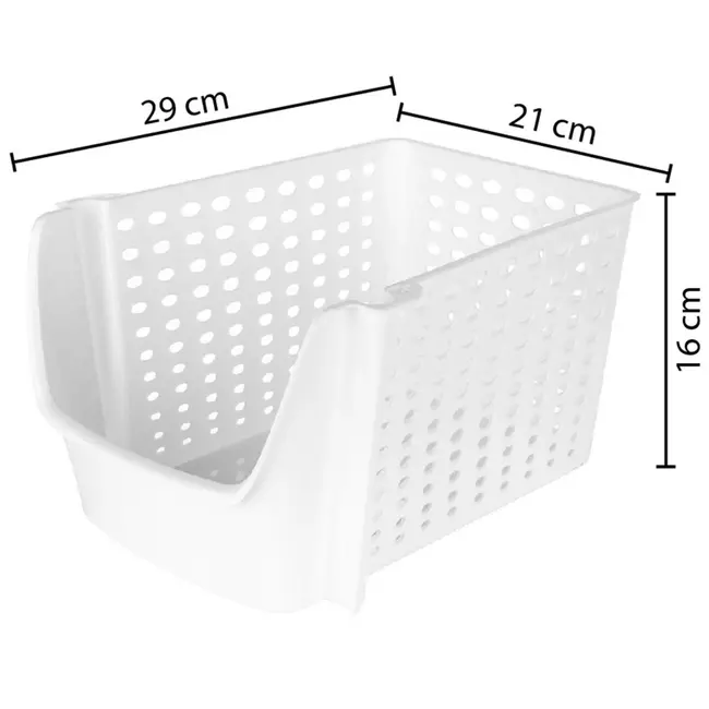 Witte groente- en fruitbak met perforatie – 29 x 21 x 16 cm