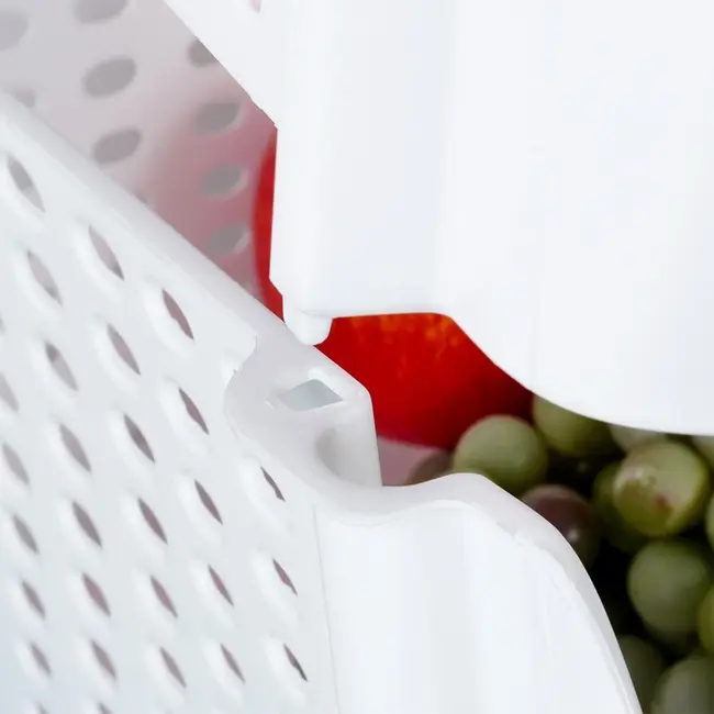 Witte groente- en fruitbak met perforatie – 29 x 21 x 16 cm