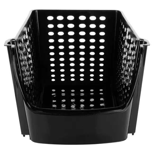 Zwarte groente- en fruitbak met perforatie – 29 x 21 x 16 cm