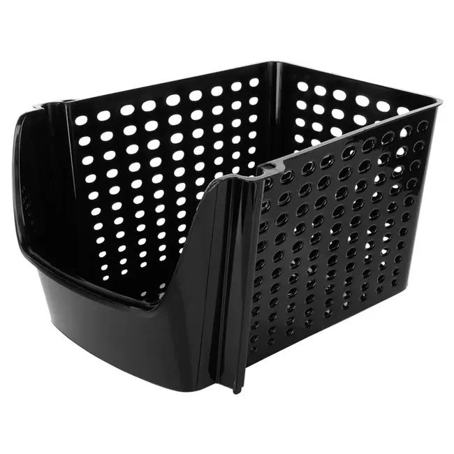 Zwarte groente- en fruitbak met perforatie – 29 x 21 x 16 cm