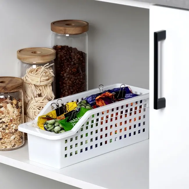 Weißer Kühlschrank-Organizer mit Belüftung – 34,5 x 13 x 11,5 cm