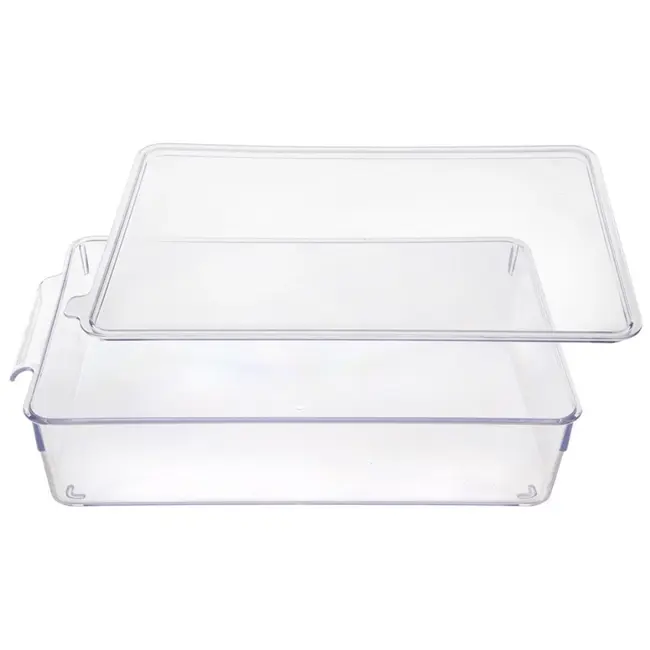 Transparenter Kühlschrank-Organizer mit Deckel – 32,5 x 20 x 7,5 cm