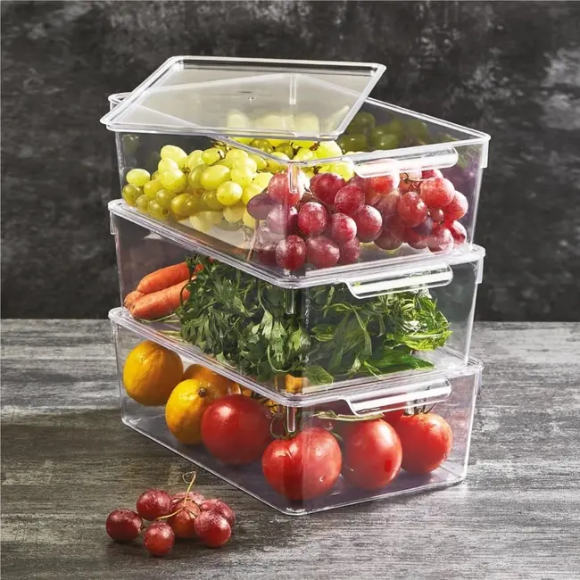 Transparenter Kühlschrank-Organizer mit Deckel – 32,5 x 20 x 10,5 cm