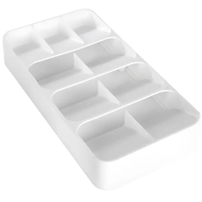Compacte witte bestekbak 39 × 17 cm – 9 vakken
