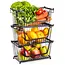 Schwarzer Metall Obst- & Gemüsekorb 31 × 17,5 × 15,5 cm – stapelbar