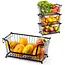 Black Metal Fruit & Vegetable Basket 31 × 17.5 × 15.5 cm – Stackable