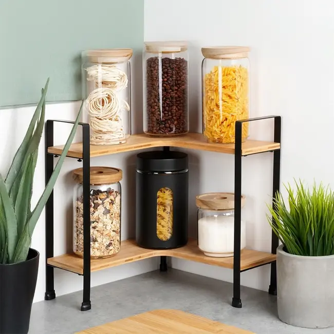 Bamboo 2-Tier Corner Shelf 29.5 × 29.5 × 33.5 cm