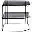 Schwarzes Metall-Eckregal 3-stufig 22 × 22 × 21 cm
