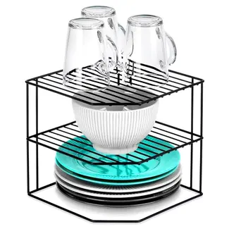 Metal Corner Shelf 3-Tier – Black