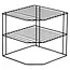 Schwarzes Metall-Eckregal 3-stufig 22 × 22 × 21 cm