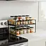 Black Metal Kitchen Shelf 33 × 21 × 19.5 cm – with Bamboo Details