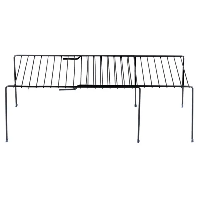 Ausziehbares schwarzes Küchenregal 34,5–48 × 25 × 15 cm